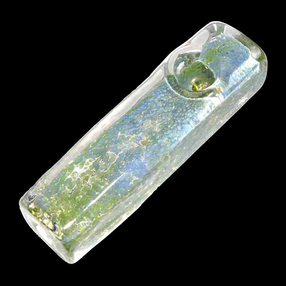 4.5" Textured Glass Hand Pipe – Thick Bubble Finish Compact Spoon Pipe