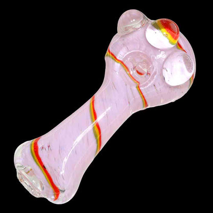 5" Slime Color Glass Hand Pipe with Rainbow Accents – Spoon Pipe