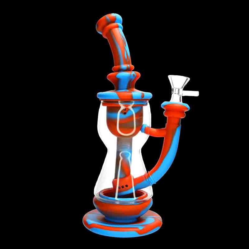🟢🔥 11” Silicone Water Pipe – Hybrid Glass & Silicone Bong
