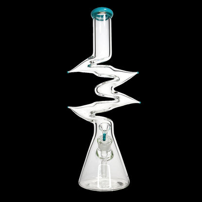 18-Inch 9mm Thick Zig Zag Beaker Bong – Assorted Colors