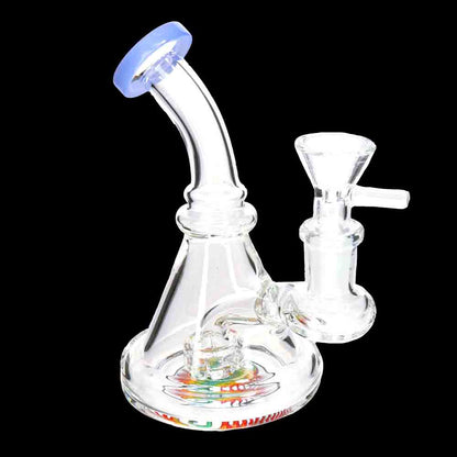 6" Glass Bong with Color Mouthpiece & Internal Perc – Water Pipe