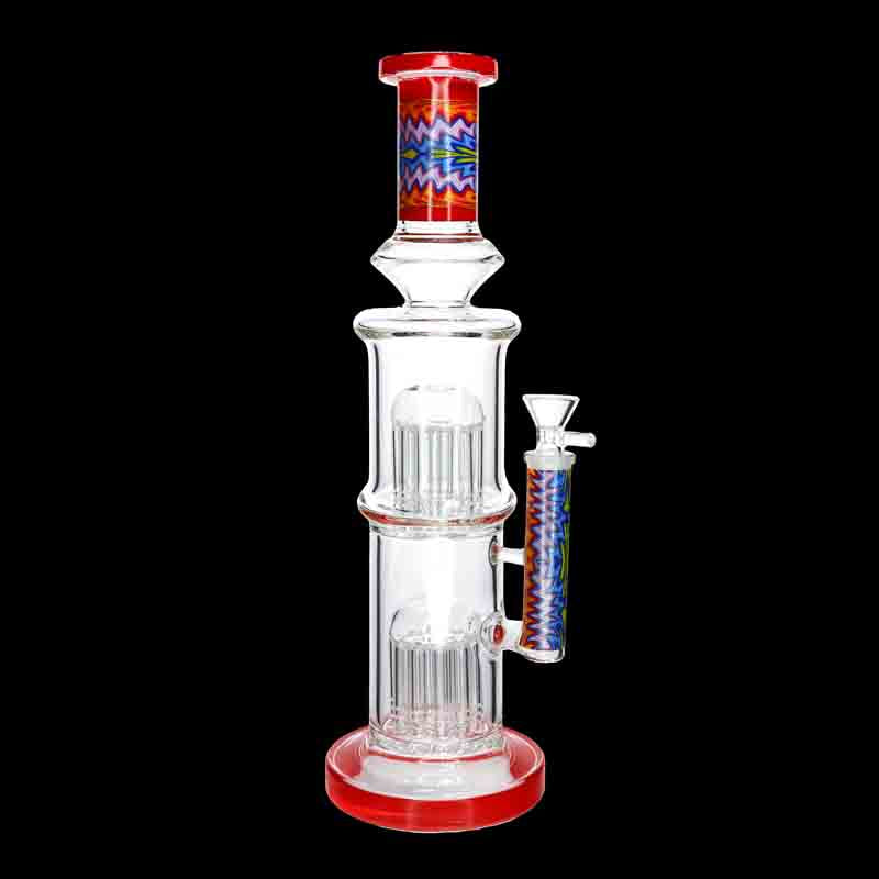 🔥 15” Double Tree Perc Bong – Advanced Filtration Glass Water Pipe