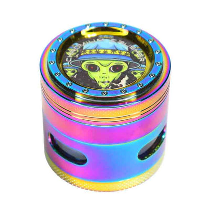 Chromium Crusher Alien 4-Piece Herb Grinder Display (6-Pack)