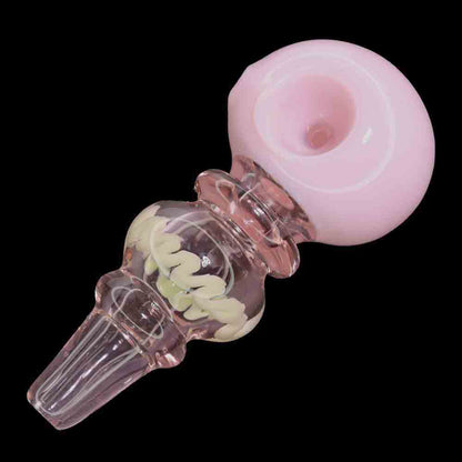 4.5" Colored Head Glass Hand Pipe – Thick Spoon Pipe with Clear Body