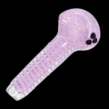 5" Honeycomb Wrap Glass Hand Pipe – Thick Borosilicate Spoon Pipe