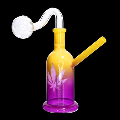 6" Wholesale Bent Glass Oil Burner | Color Gradient Glass Pipe