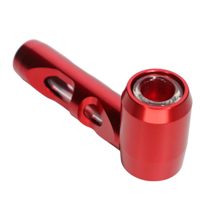 Vented Metal Hand Pipe with Glass Bowl – Assorted Colors Wholesale
