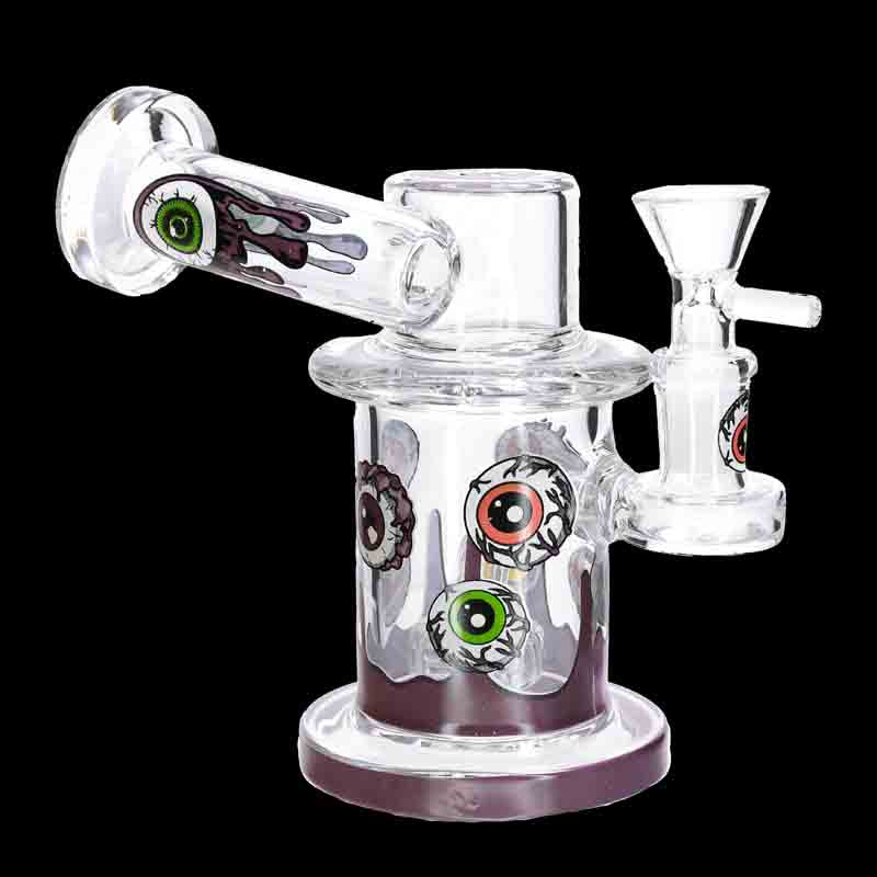 👁️🔥 Mini Eyeball Dab Rig – 360° Spooky Design Glass Recycler