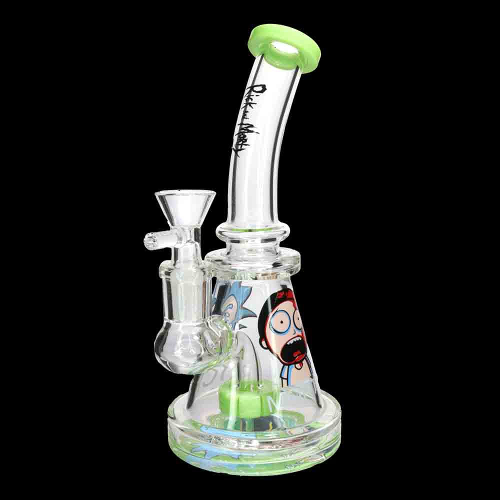 8" Cartoon Graphic Glass Bong with Internal Perc – Wholesale Water Pipe