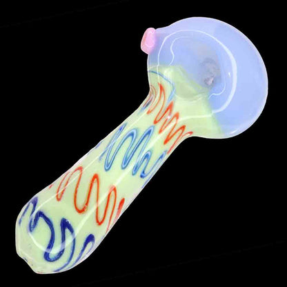 🎨 Pastel Wig Wag Hand Pipe – 6 Inch | Colorful Spoon Glass Pipe