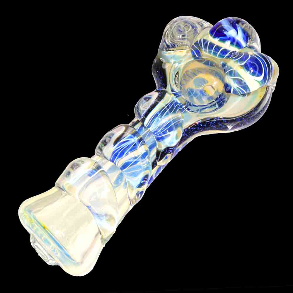5" Sculpted Glass Hand Pipe – Thick Borosilicate Spoon Pipe with Multi-Layer Color