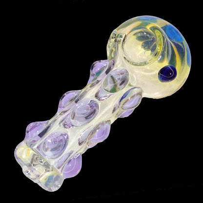 5" Fumed Color-Changing Glass Hand Pipe – Thick Bubble Texture Spoon Pipe