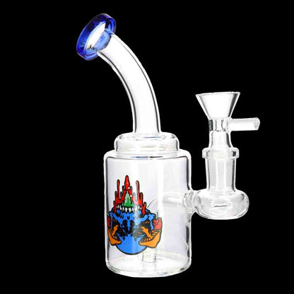 8" Compact Graphic Glass Bong with Internal Perc – Wholesale Water Pipe