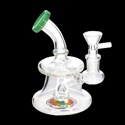 Mini Rig Water Pipe – Compact 5" Recycler Style | Assorted Color Accents | Wholesale