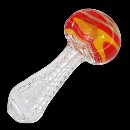5" Reverse Head Glass Hand Pipe with Linework Body – Premium Spoon Pipe