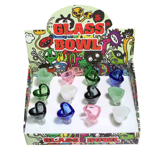 8 PCS - BOX Glass Multicolor Heart Box 14 mm $2.75 each