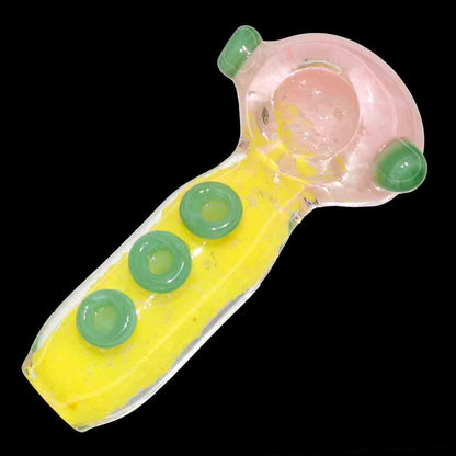 4" Heavy Glass Hand Pipe – Thick Body with Raised Grip Dots