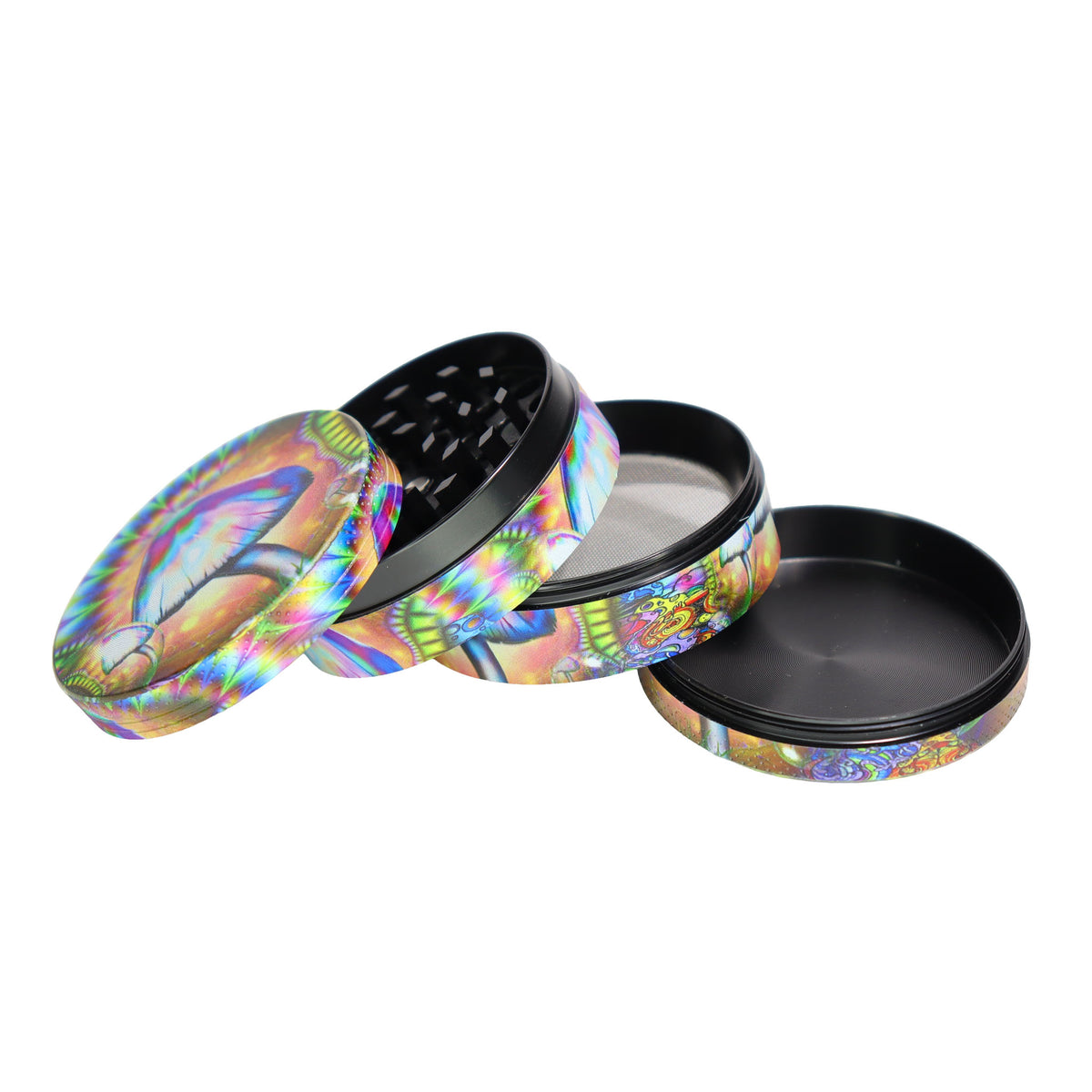 6 pcs - 2.5" 63mm Stylish Herb Grinder Psychedelic Mushroom