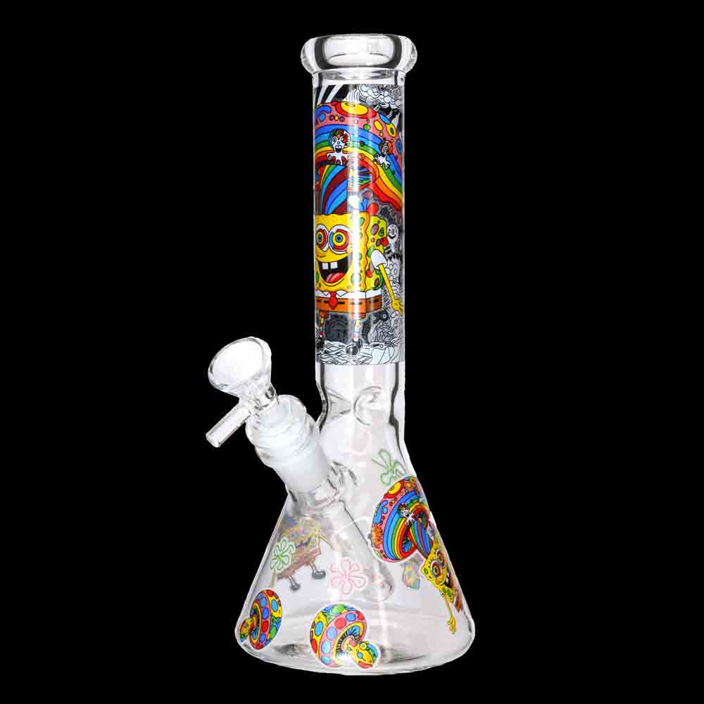 10" Sponge Bob Beaker Bong | Wholesale Colorful Glass Water Pipe