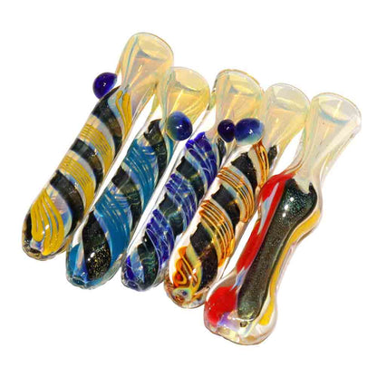 36-Piece Dicro Glass Chillum Jar #03 – Heavy Dichroic One-Hitters $2.95 each | Wholesale Display