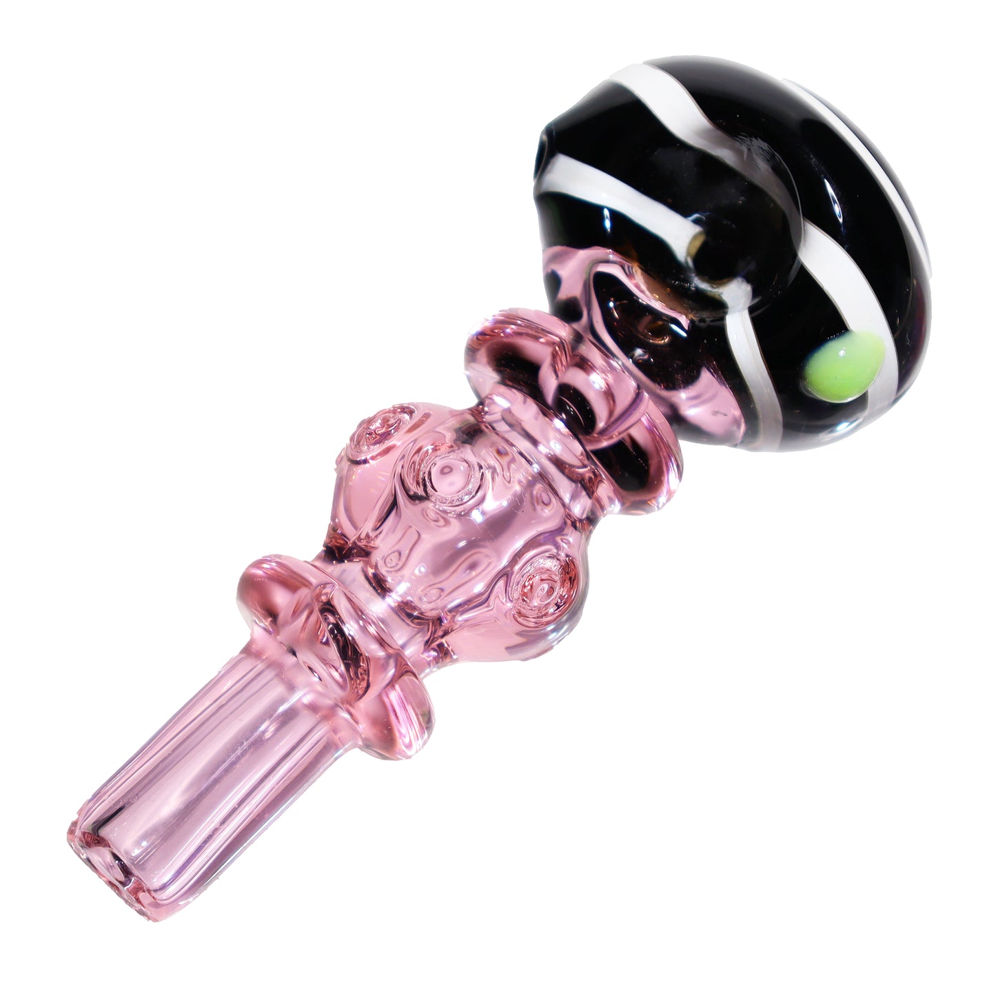 5 in - Twisted Black n White Color Body Glass Spoon Pipe