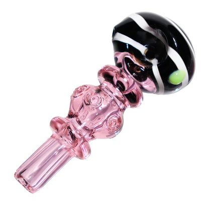 5 in - Twisted Black n White Color Body Glass Spoon Pipe