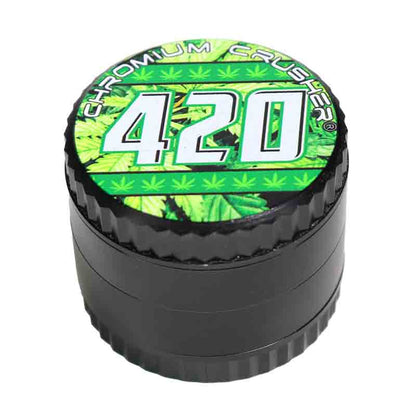 Chromium 2" 50mm  Crusher 4-Piece Herb Grinder Display (6-Pack) – 420 Collection