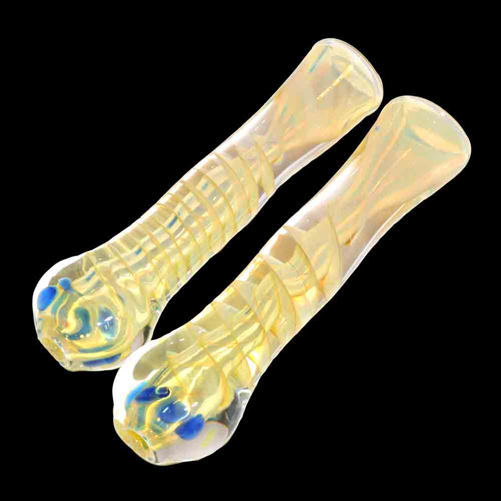 24-Piece Fumed Glass Chillum Jar #04  – Color-Changing One-Hitters $2.75 each | Wholesale Display