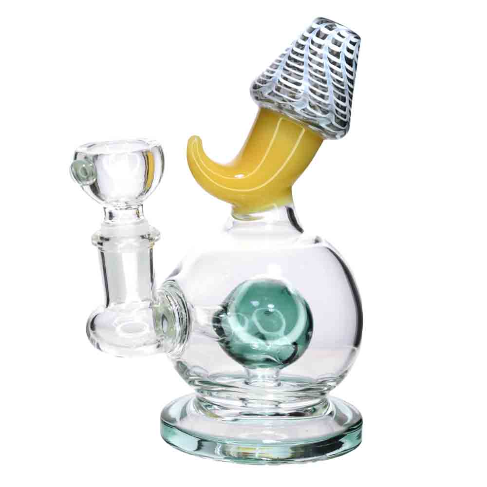 5” Mushroom Mouthpiece Mini Glass Bong – Unique Design for Smoke Shops (Assorted Colors)
