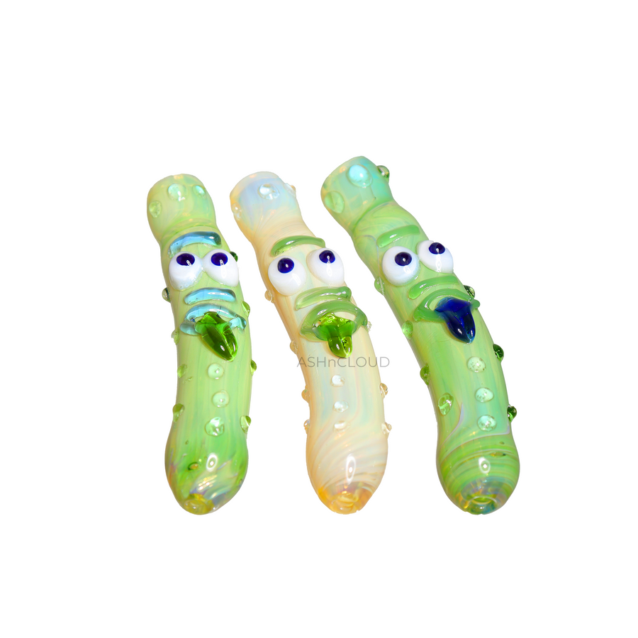 Cucumber-Shaped Glass Chillum