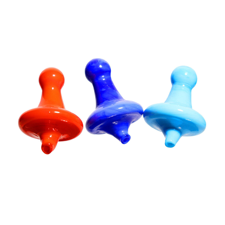 Fancy Hat-Shaped Glass Carb Cap, Multicolor