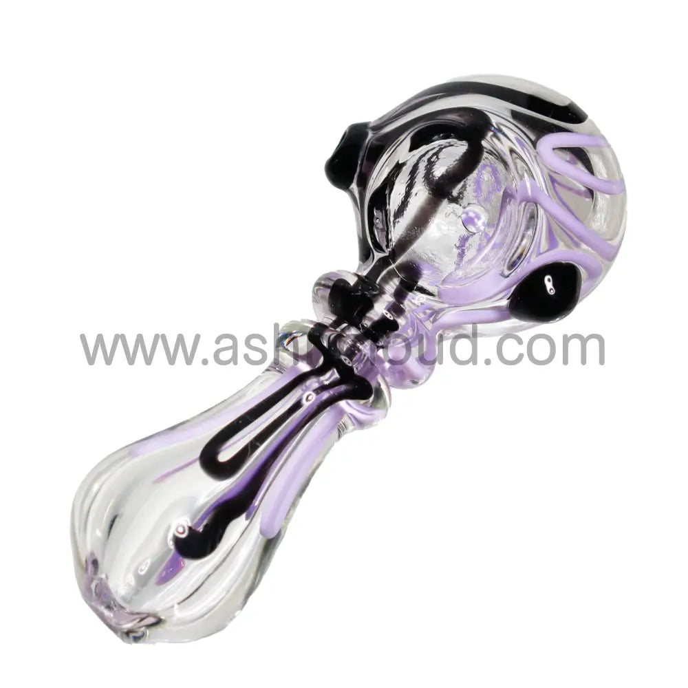 4 In - Black Swirl Slime Colors Spoon Hand Pipe