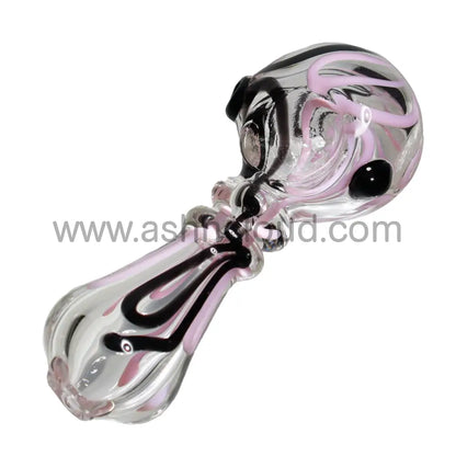 4 In - Black Swirl Slime Colors Spoon Hand Pipe