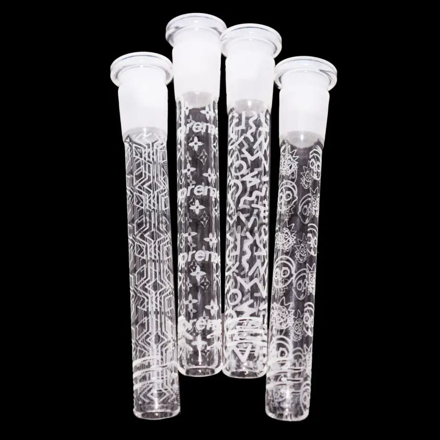 4 Inch Clear Frosted Glass Downstem