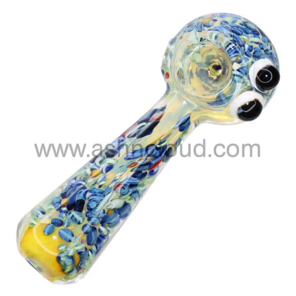 4 In - Confetti Head Eyes Glass Hand Pipe