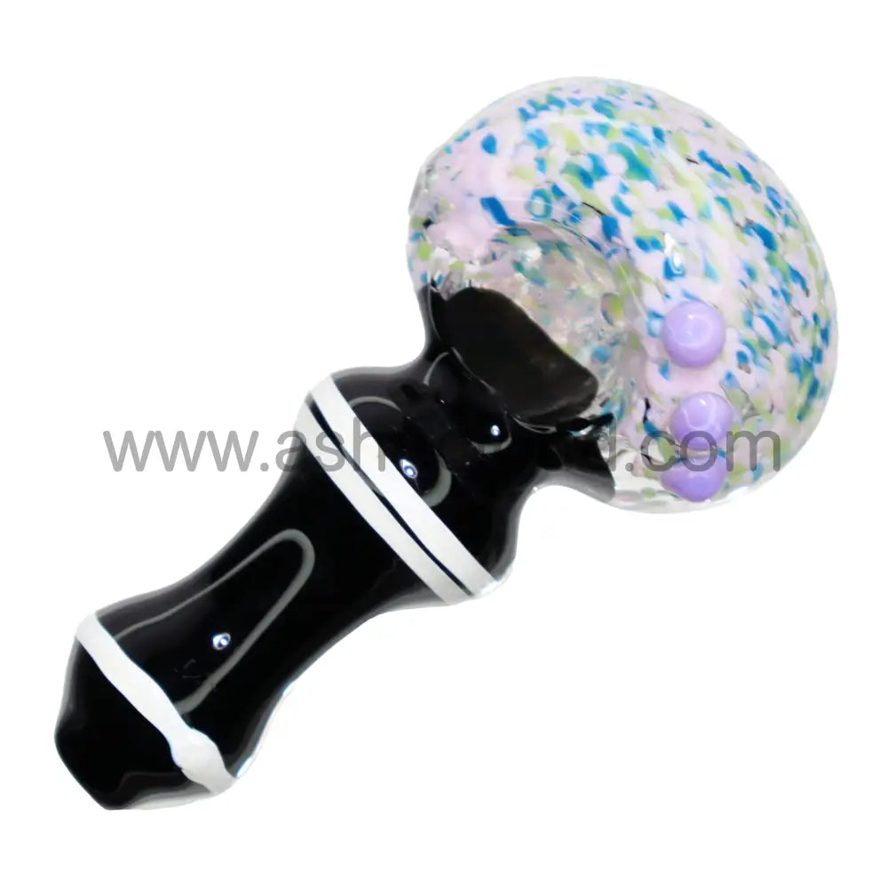 4 In - Confetti Head Implosion Glass Hand Pipe Spoon