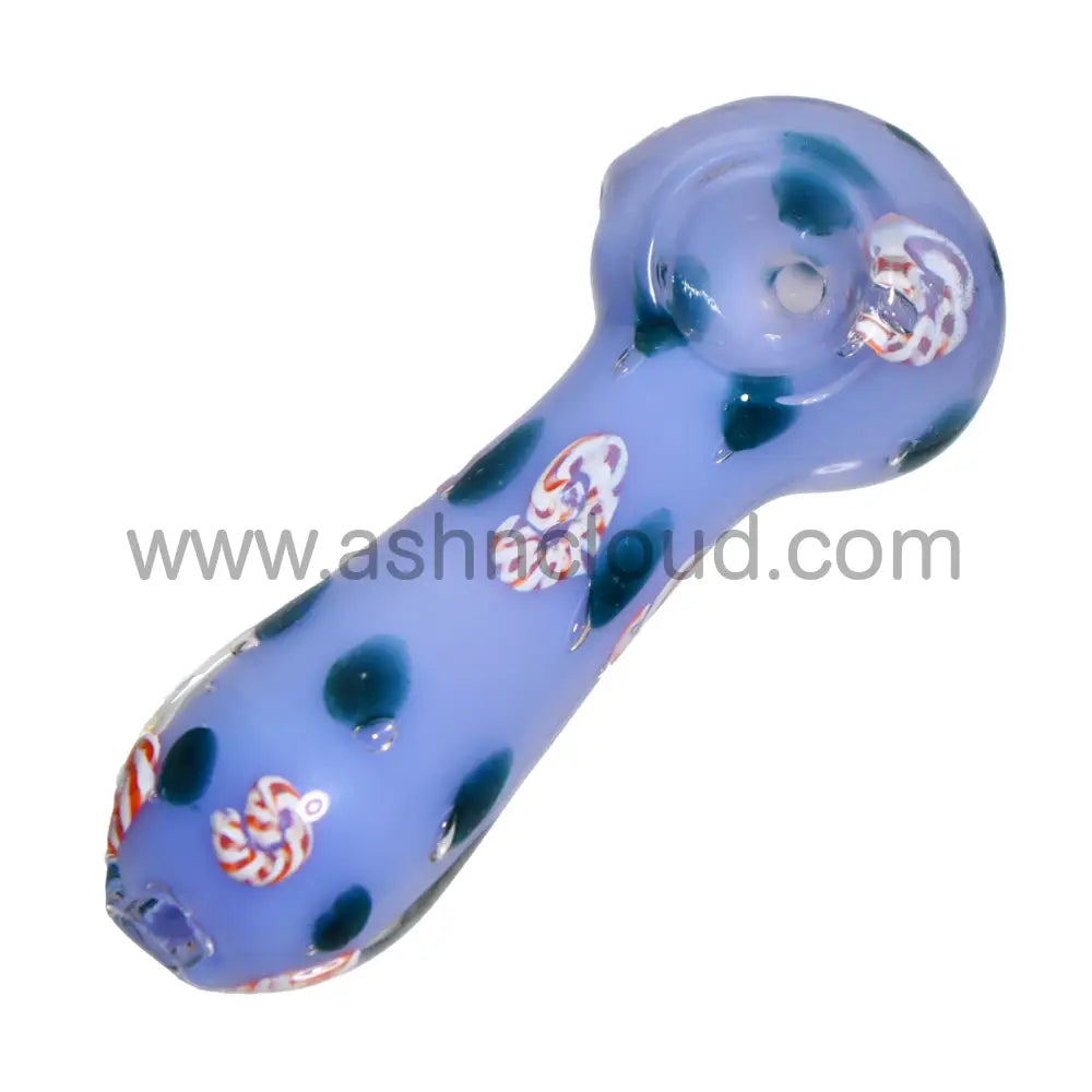 4 In - Cute Slime Colors Doted Hand Pipe Spoon