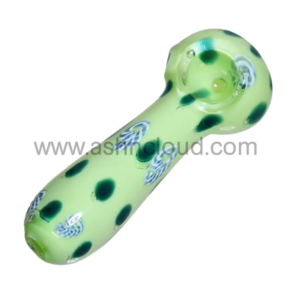 4 In - Cute Slime Colors Doted Hand Pipe Spoon