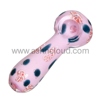 4 In - Cute Slime Colors Doted Hand Pipe Spoon