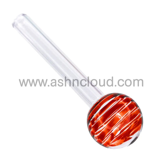 4 In - Dark Red Twisted Head Oil Burner Clear Body Simple