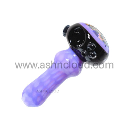 4 In - Dot Implosion Leopard Skin Hand Pipe Glass Spoon