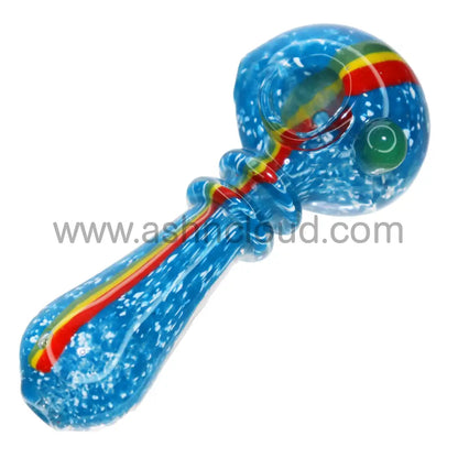 4 In - Doted Rasta Double Ring Hand Pipe Glass