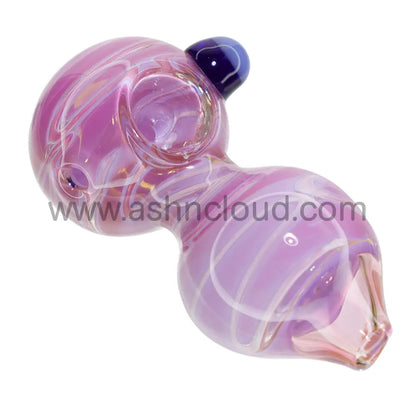 4 In - Double Ball Curvy Fancy Hand Pipe Glass