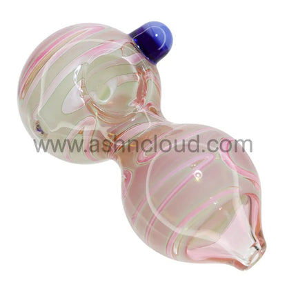 4 In - Double Ball Curvy Fancy Hand Pipe Glass