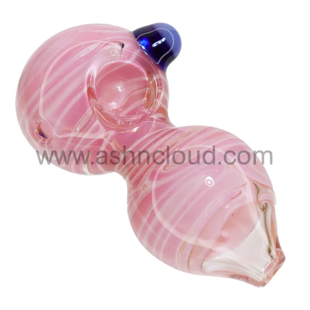 4 In - Double Ball Curvy Fancy Hand Pipe Glass