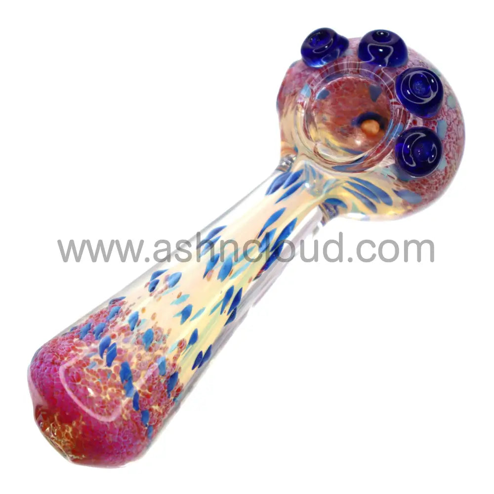 4 In - Fancy Doted Fumed Multicolor Hand Pipe Spoon