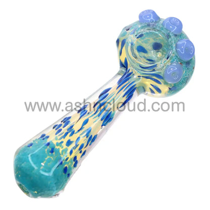 4 In - Fancy Doted Fumed Multicolor Hand Pipe Spoon