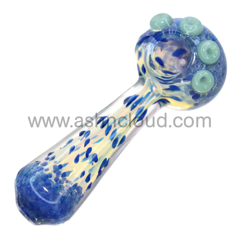 4 In - Fancy Doted Fumed Multicolor Hand Pipe Spoon