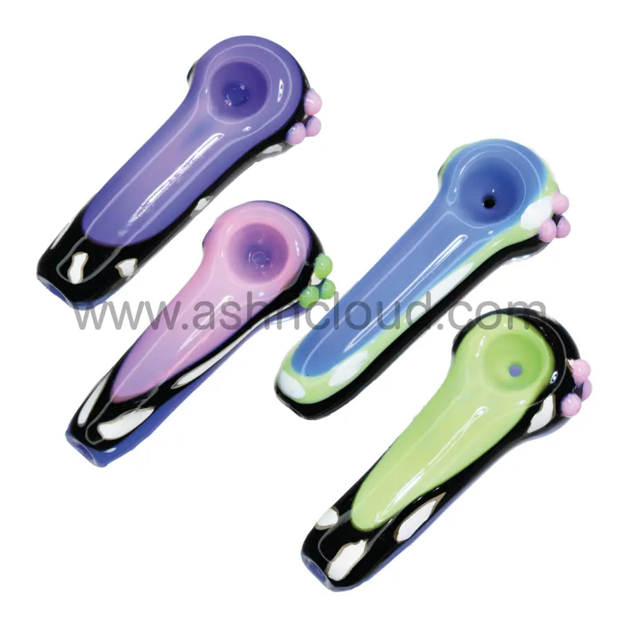 4 Inch Solid Color Glass Spoon Pipe