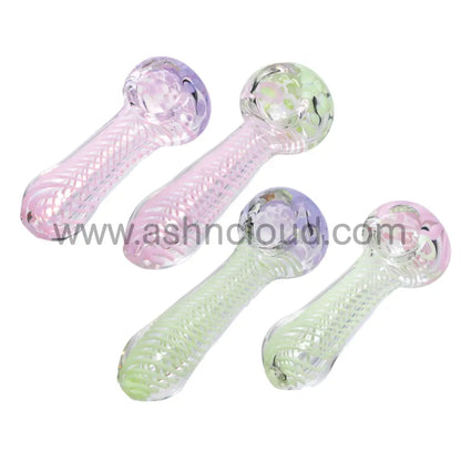 4 In - Flower Streaky Slime Colors Hand Pipe Spoon